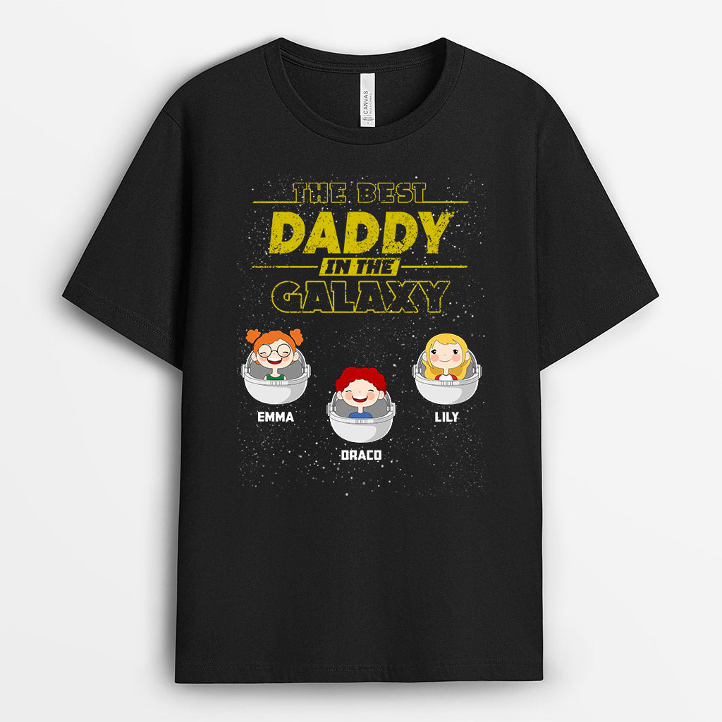 Personalized Best Daddy Grandpa In The Galaxy T-shirt Gift