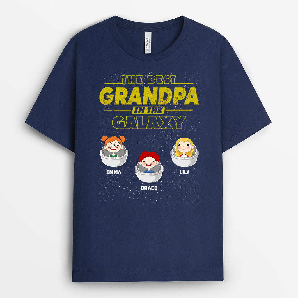 Personalized Best Daddy Grandpa In The Galaxy T-shirt Gift