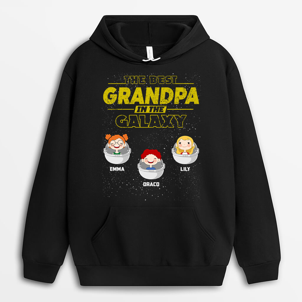 Personalized Best Daddy Grandpa In The Galaxy Hoodie