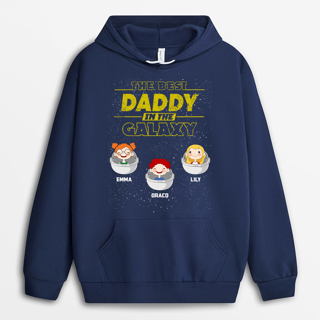 Personalized Best Daddy Grandpa In The Galaxy Hoodie