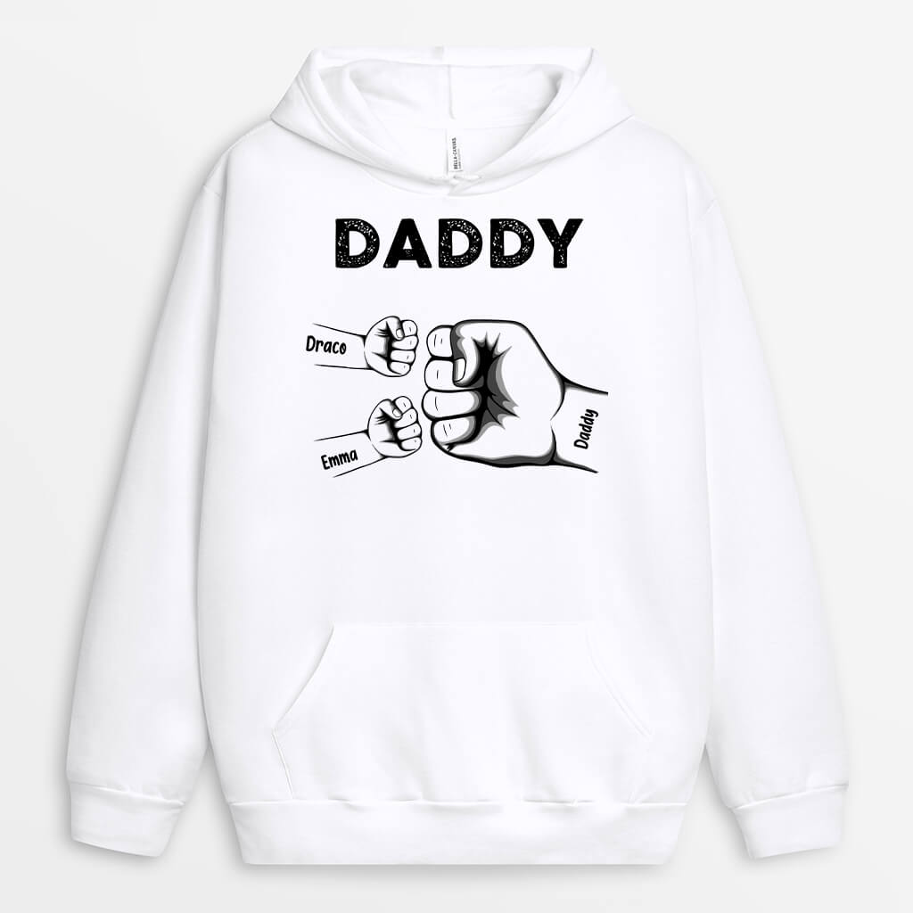 Personalized Dad Grandpa Kid Fist Bump Hoodie