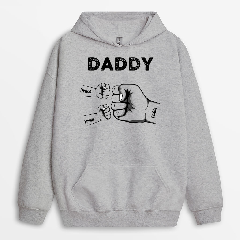 Personalized Dad Grandpa Kid Fist Bump Hoodie