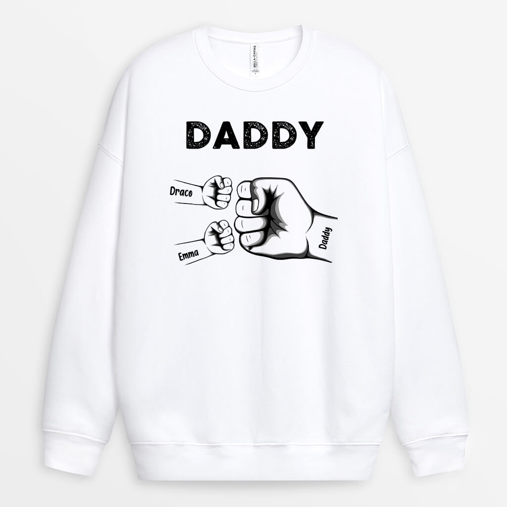 Personalized Dad Grandpa And Kid Fist Bump Sweatshirt