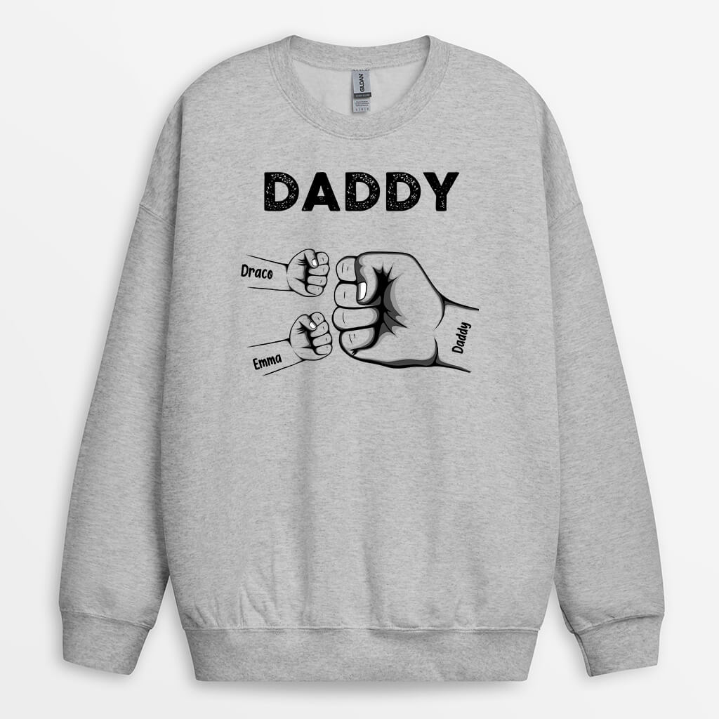 Personalized Dad Grandpa And Kid Fist Bump Sweatshirt