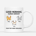 Good Morning Human Servant - Cat On Cup Personalized