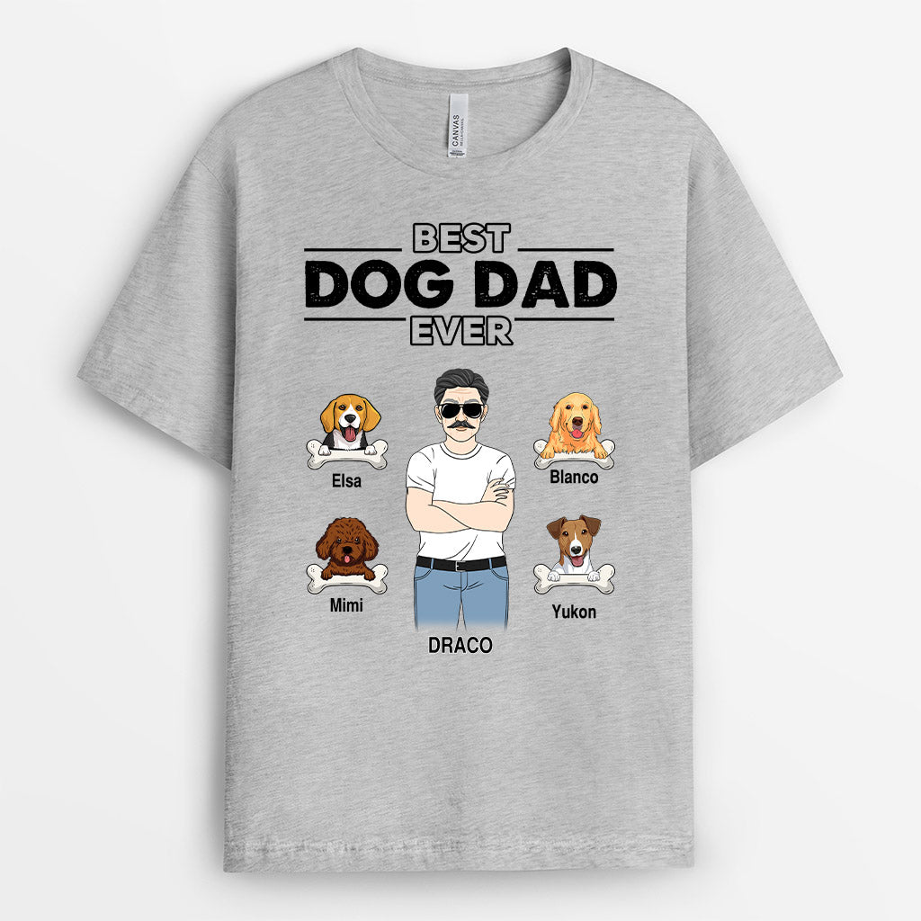 Best Dog Dad Ever - Personalized Shirt with Dog On It