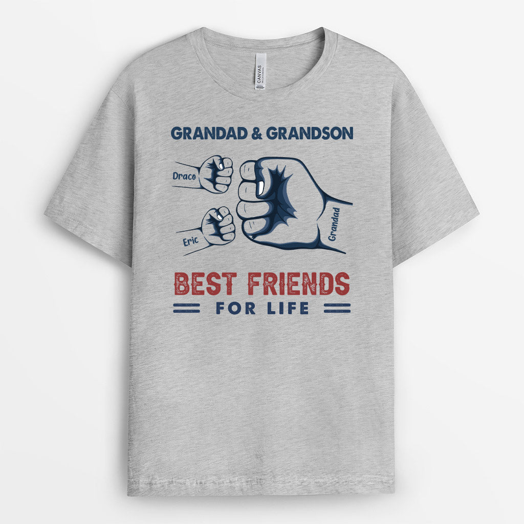 Grandpa & Grandson/Dad & Son Best Friends Shirt - Personalized Gifts For Grandson
