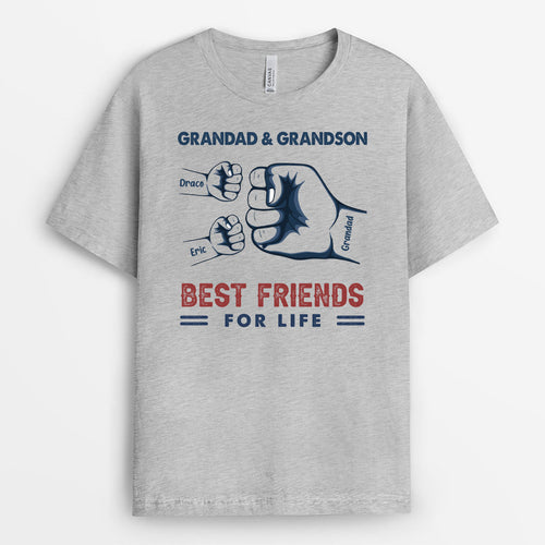 Grandpa & Grandson/Dad & Son Best Friends Shirt - Personalized Gifts For Grandson