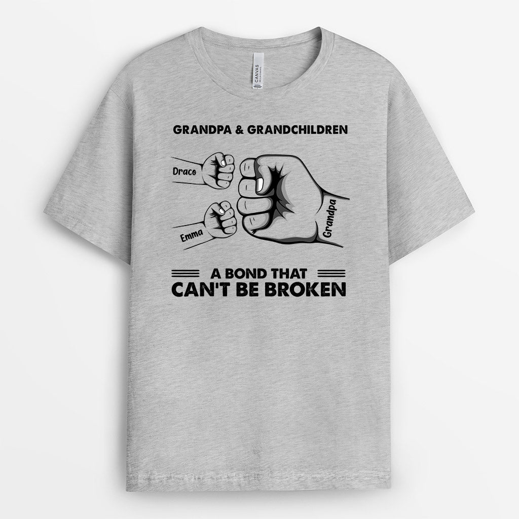 Personalized A Bond Of Dad Grandpa Children T Shirt