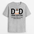 Personalized Dad Knows Everything T Shirt Gift