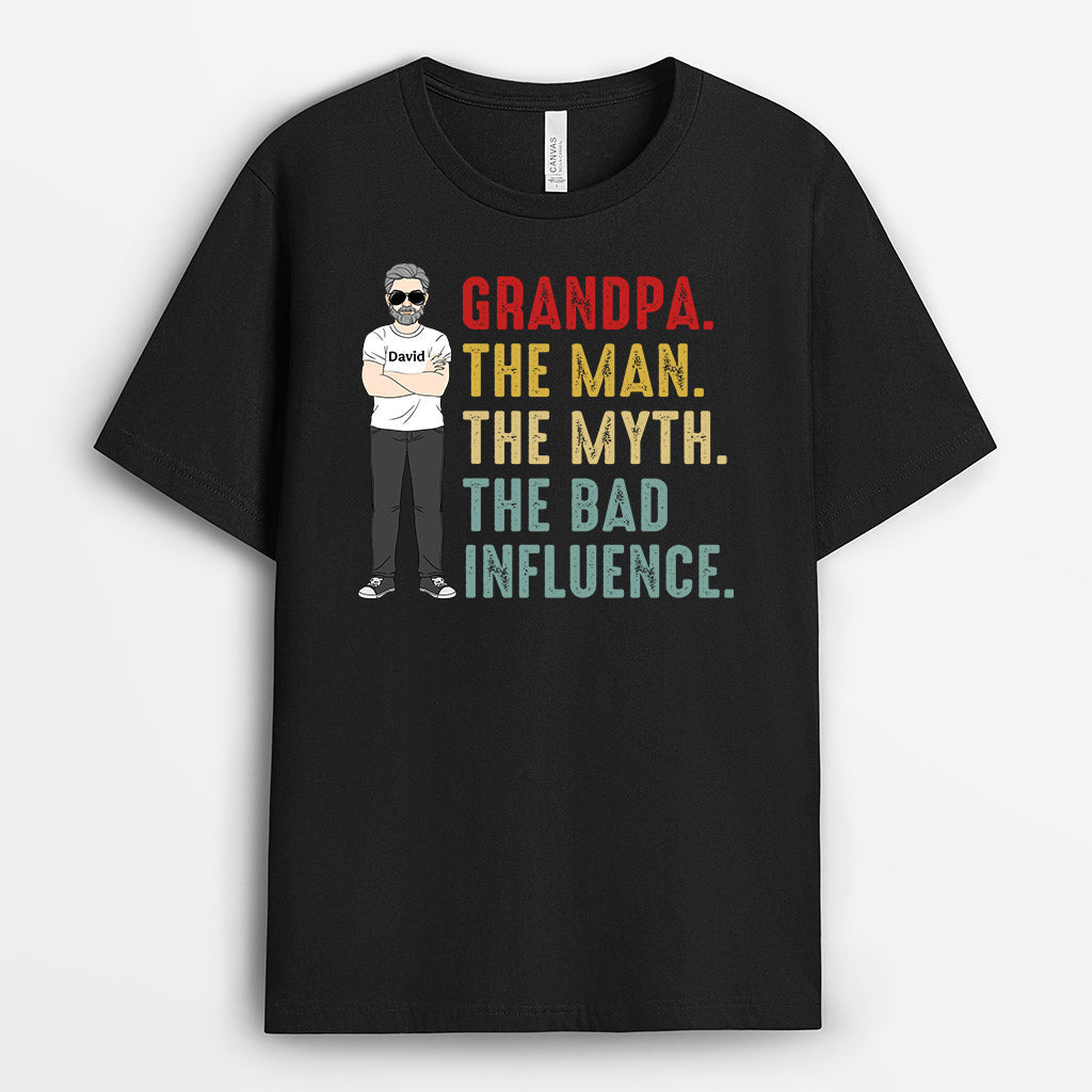 Personalized Grandpa The Man The Myth T Shirt Gift