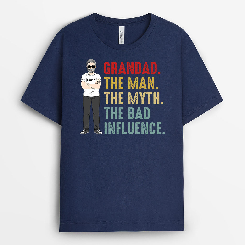 Personalized Grandpa The Man The Myth T Shirt Gift