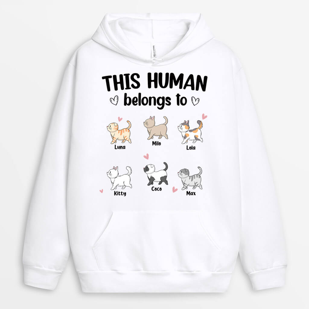 Personalized This Human Belongs To Hoodie