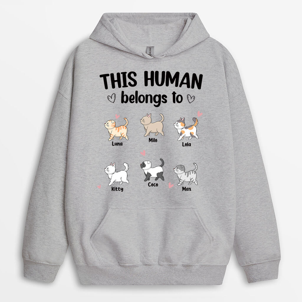 Personalized This Human Belongs To Hoodie
