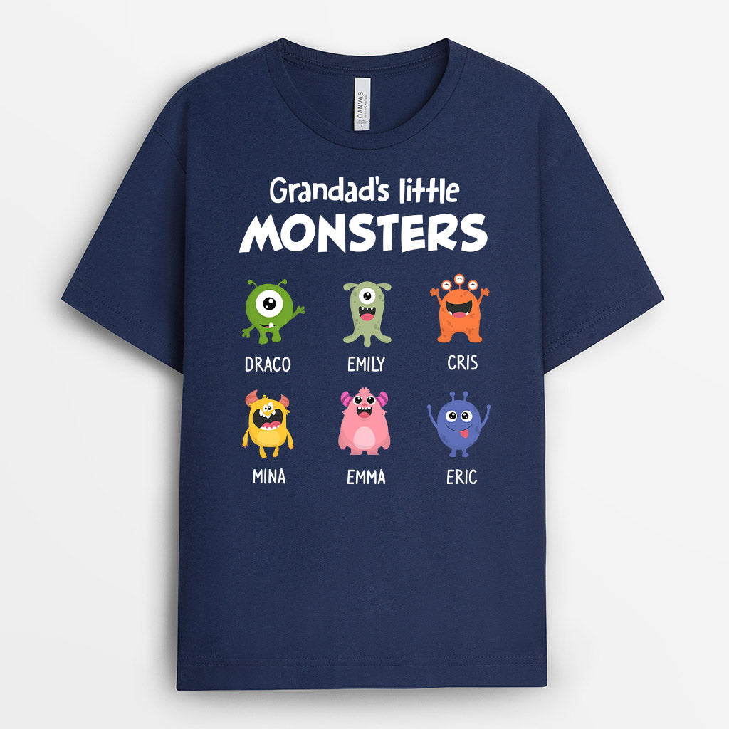 Personalized Grandpas Papas Little Monsters T Shirt
