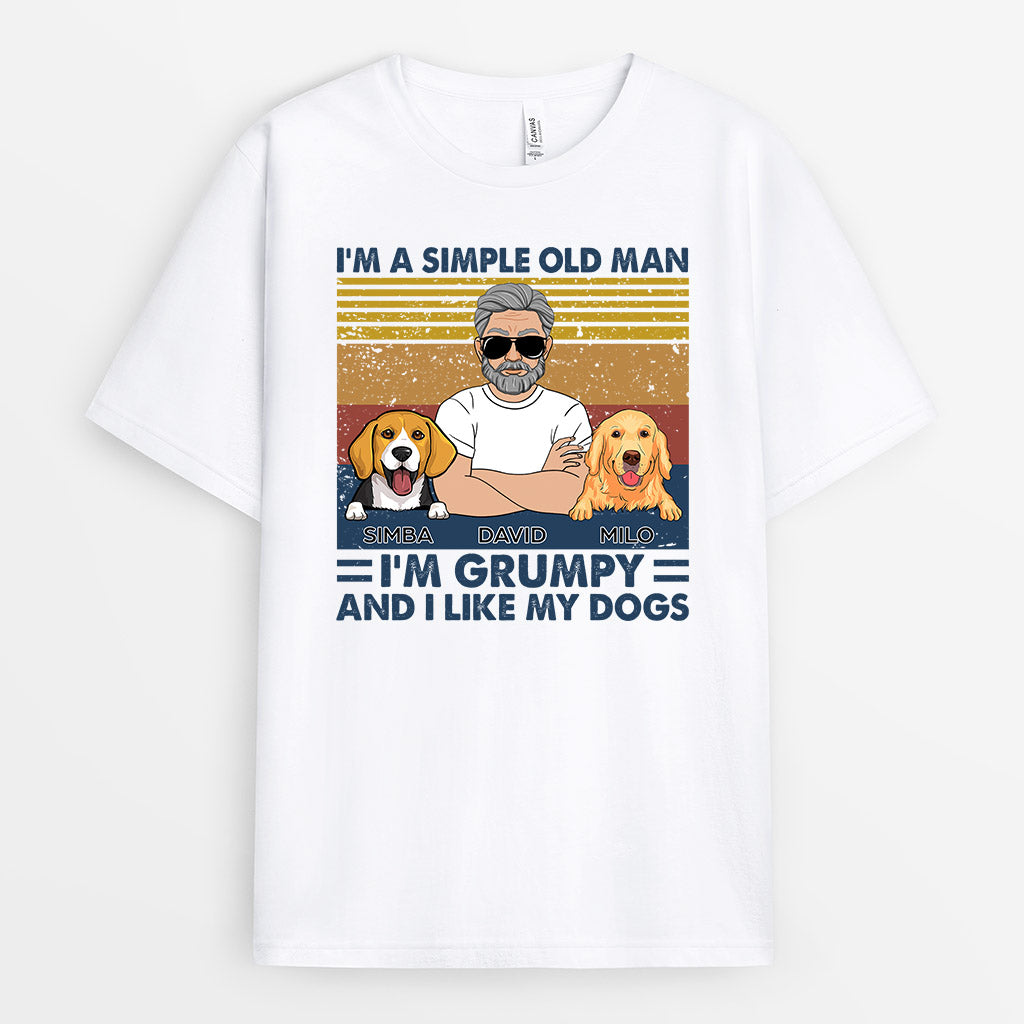 Grumpy Old Man Like Dogs - Custom Dog Face Shirt