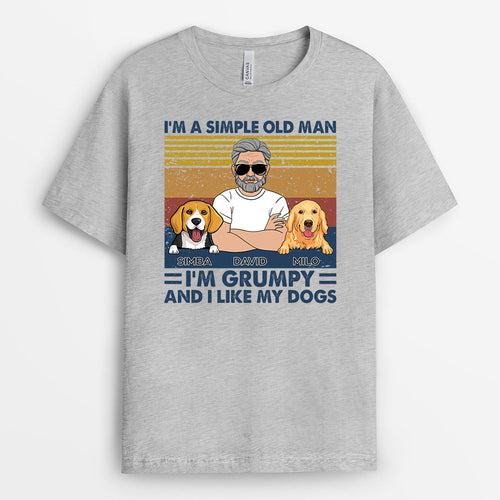 Grumpy Old Man Like Dogs - Custom Dog Face Shirt