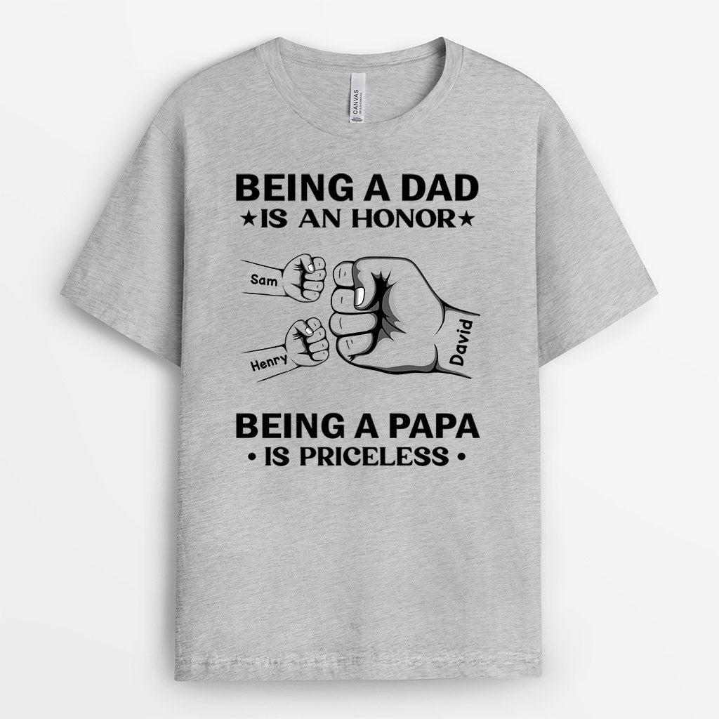 Personalized Being Papa Is Priceless T Shirt Gift