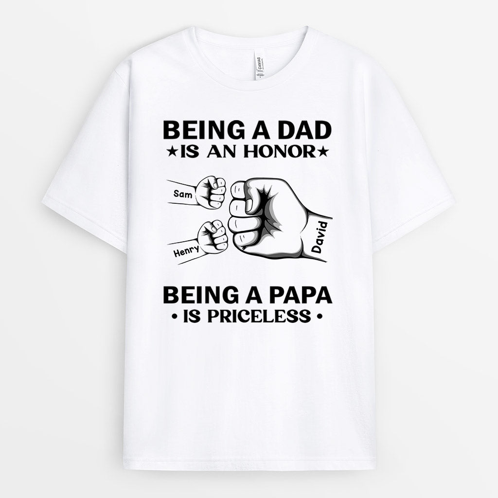 Personalized Being Papa Is Priceless T Shirt Gift
