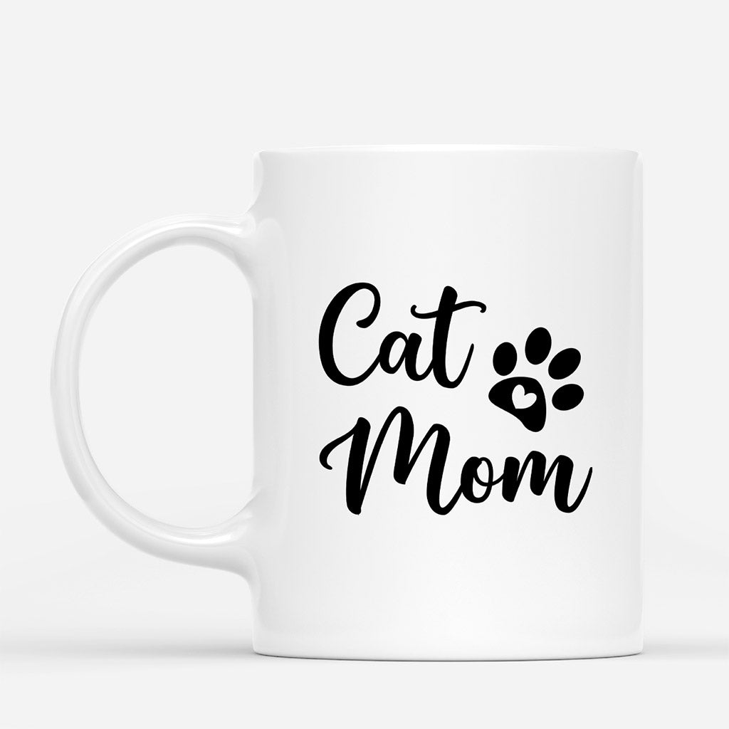 Cute Cat Mom Paw Print - Personalized Cat Mom Mugs