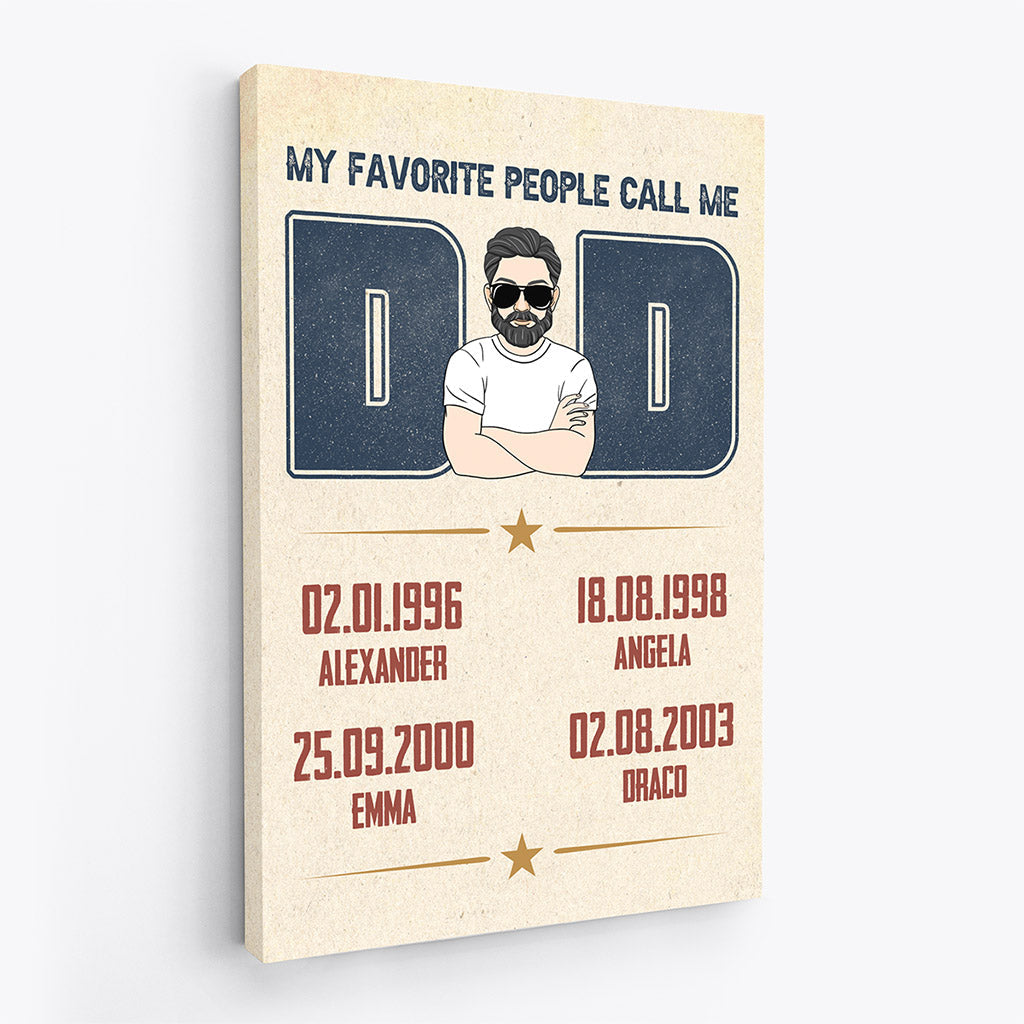 Personalized Greatest Blessing Call Me Dad Vertical Canvas