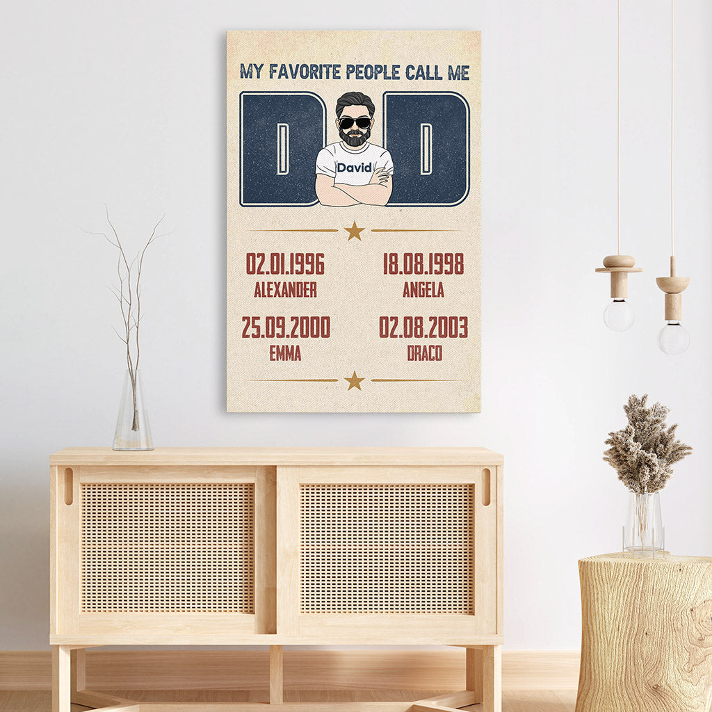 Personalized Greatest Blessing Call Me Dad Vertical Canvas