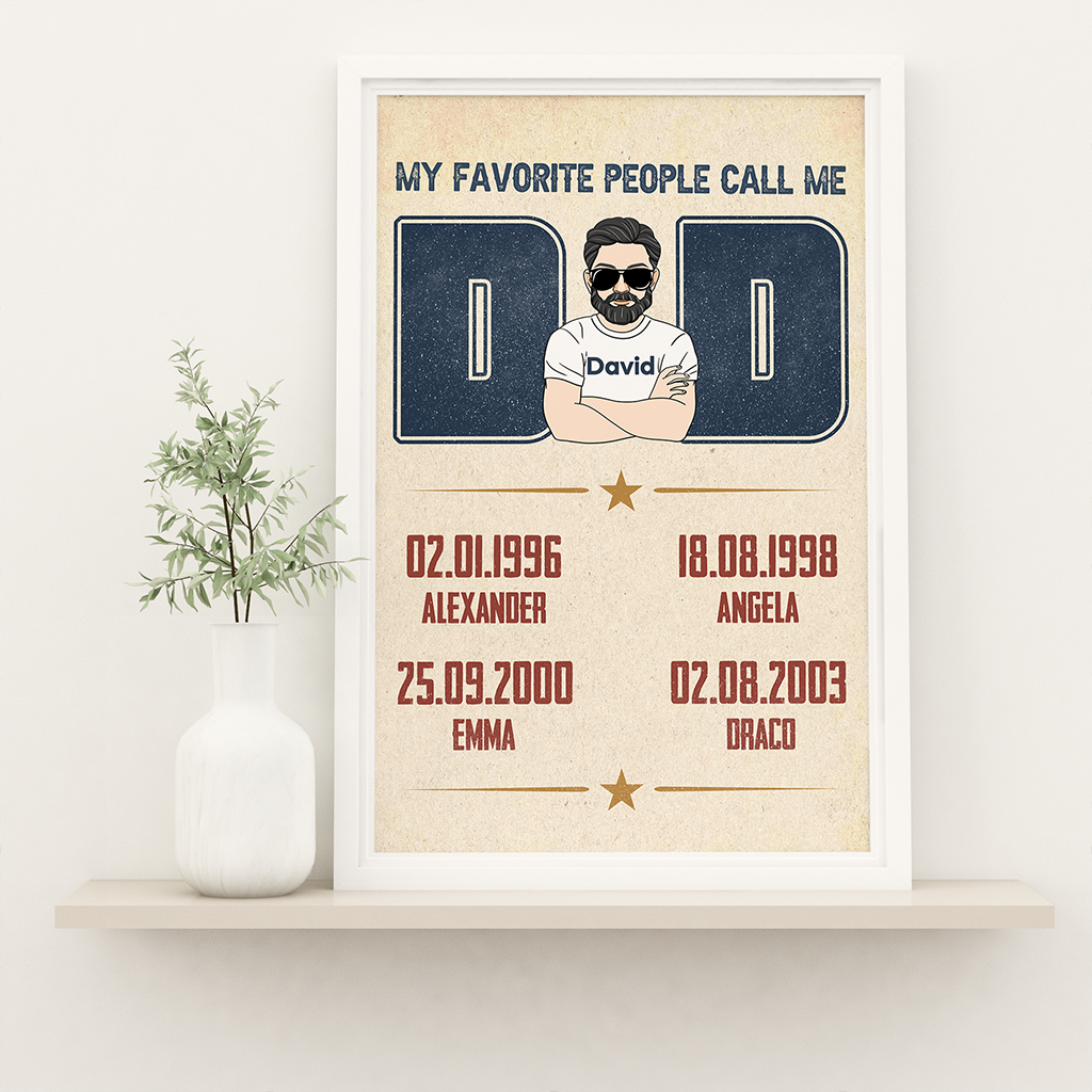 Personalized My Favorite People Call Me Dad Poster