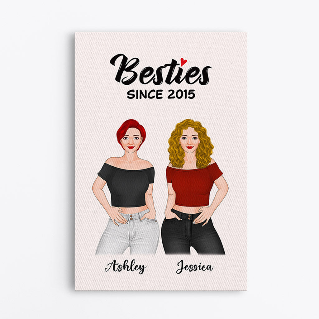 Personalized Besties Since Canvas Gift