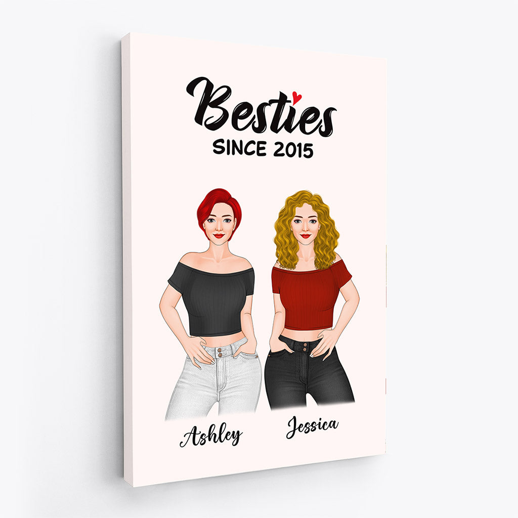 Personalized Besties Since Canvas Gift