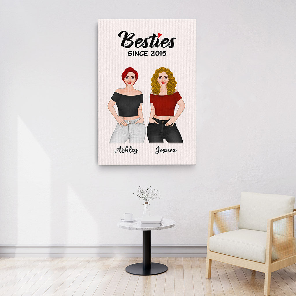 Personalized Besties Since Canvas Gift