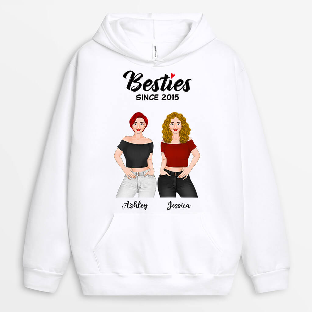 Custom Besties Since Hoodies - Unique Best Friend Gifts