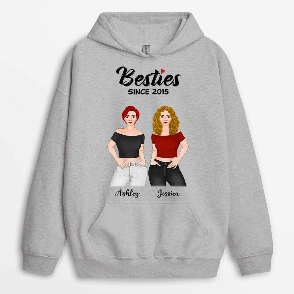 Custom Besties Since Hoodies - Unique Best Friend Gifts