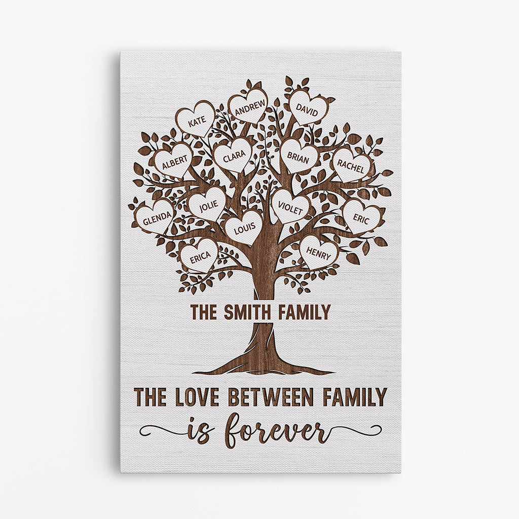 The Love Between Family Is Forever Canvas - Custom Family Name Gifts