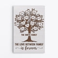 The Love Between Family Is Forever Canvas - Custom Family Name Gifts