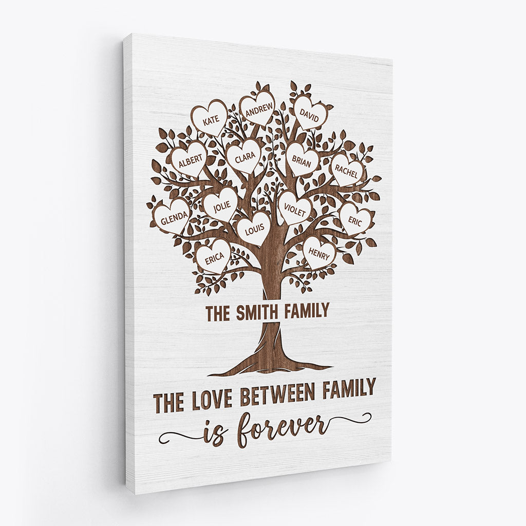 The Love Between Family Is Forever Canvas - Custom Family Name Gifts
