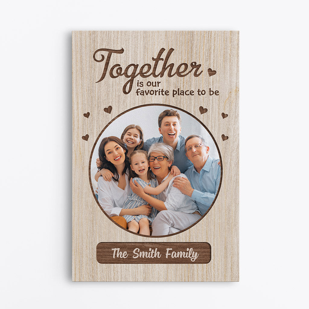Together Is Our Favorite Place To Be Canvas- Personalized Family Gifts