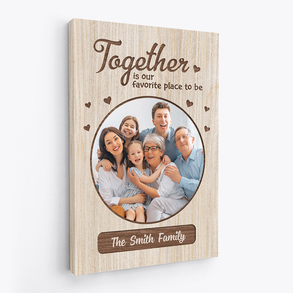 Together Is Our Favorite Place To Be Canvas- Personalized Family Gifts
