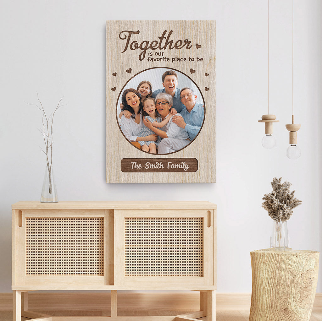 Together Is Our Favorite Place To Be Canvas- Personalized Family Gifts