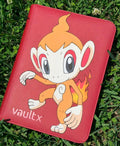 Flame Monkey Binder - hand-painted Ember Red card binder cover