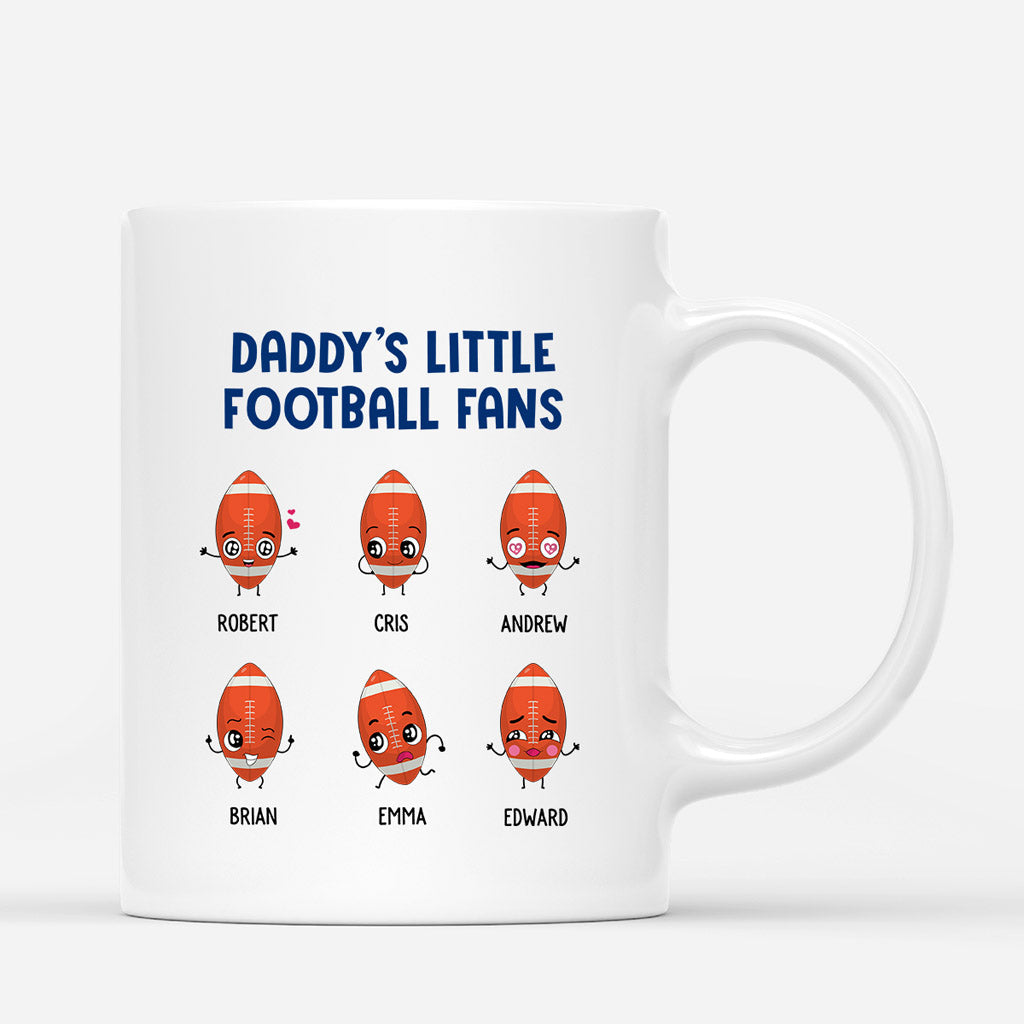 Personalized Daddy Grandpas Little Football Fans Mug