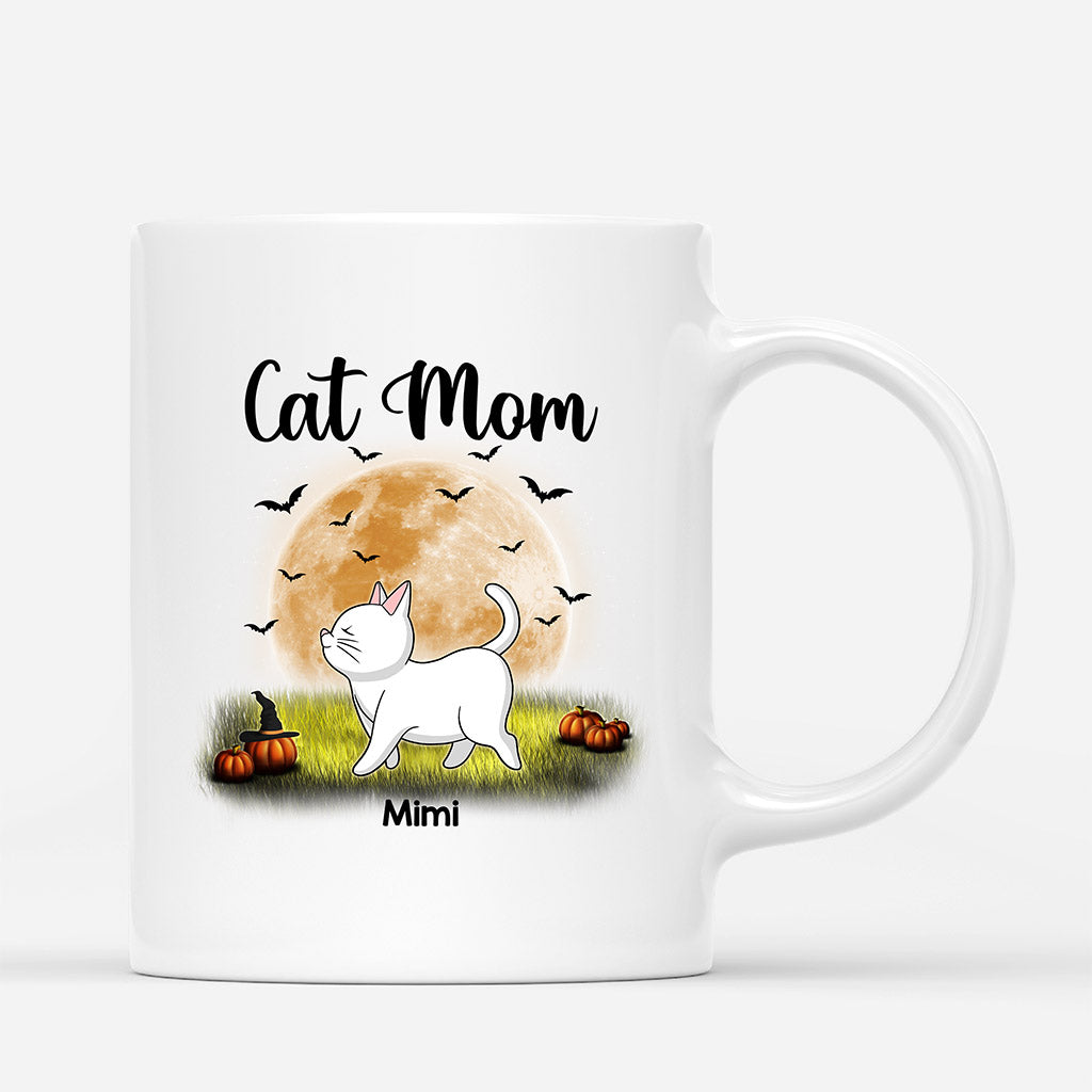 Halloween Chilling Cat Mom - Custom Cat Mugs