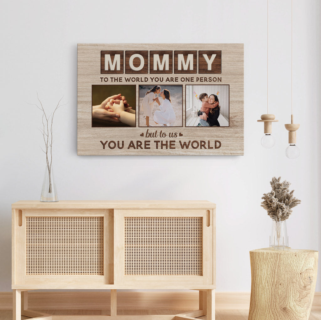 Personalized Daddy Mommy You Are The World Canvas Dad Grandpa