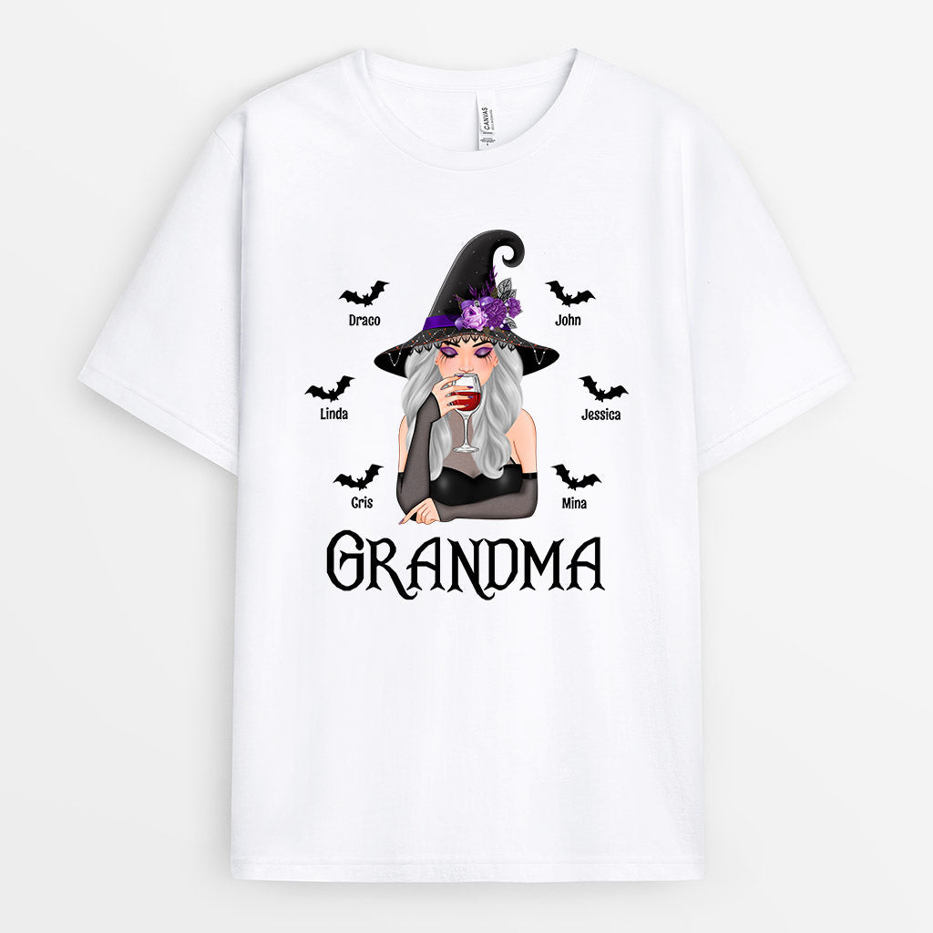 Personalized Witch Mom Grandma With Grandkids T Shirts