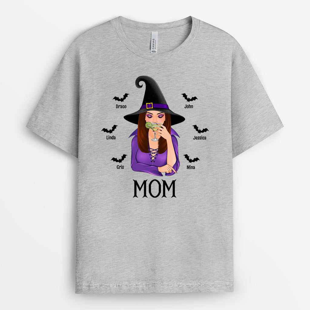 Personalized Witch Mom Grandma With Grandkids T Shirts