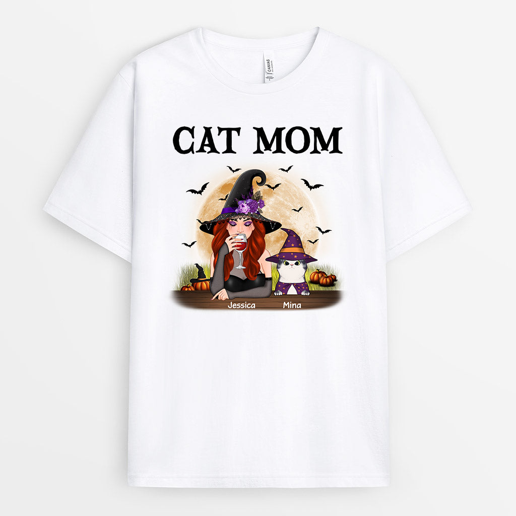 Chic Witch Cat Mom T Shirt - Custom Gifts for Cat Mom