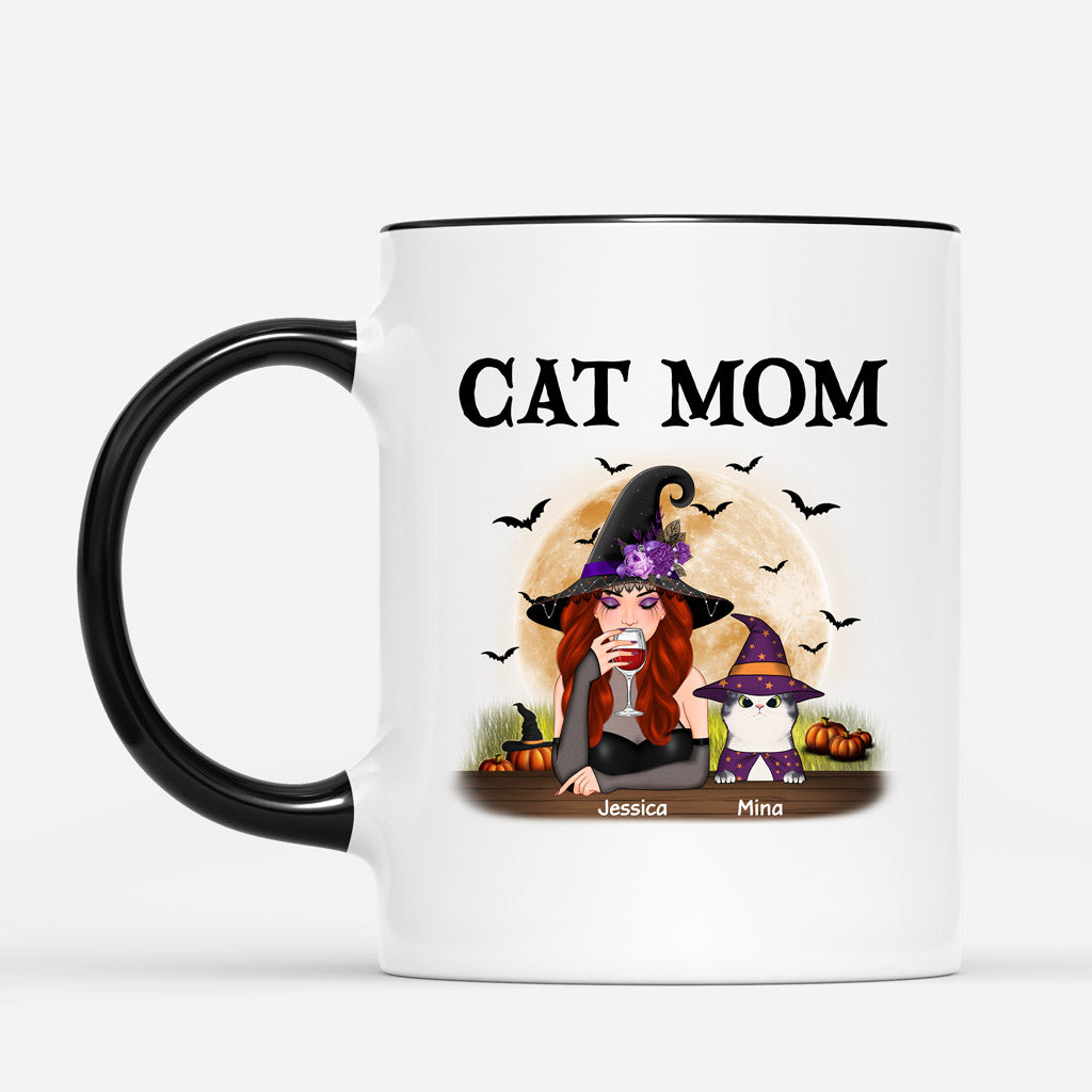 Cat Mom Witch Mug - Custom Cat Mug for Halloween