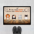 Personalized Wicked Witch And Monster Cats Door Mats