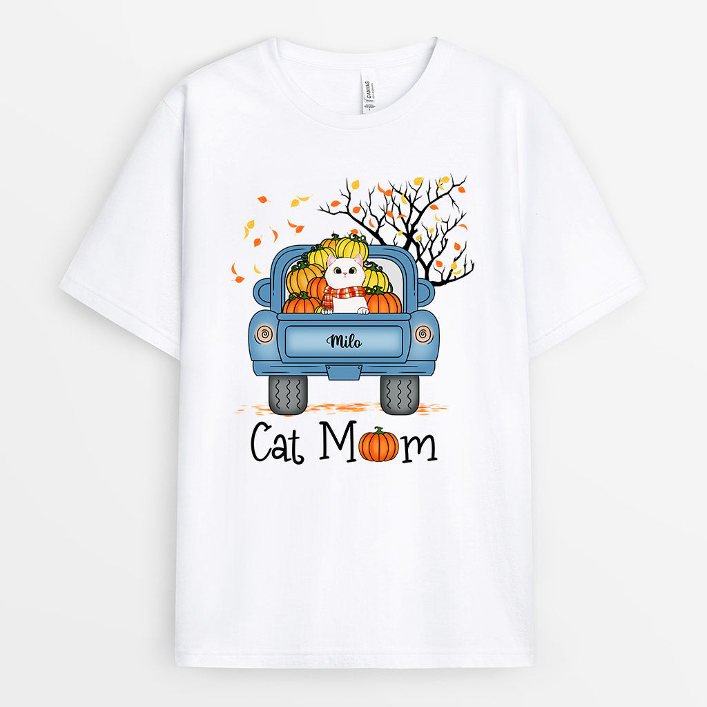 Fall Season Cat Mom Shirt - Personalized Gifts For Cat Owners