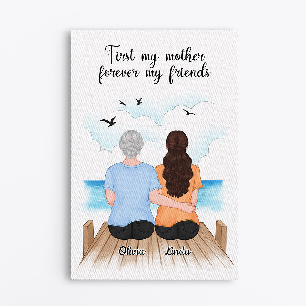 Personalized First My Mother forever My Friends Canvas
