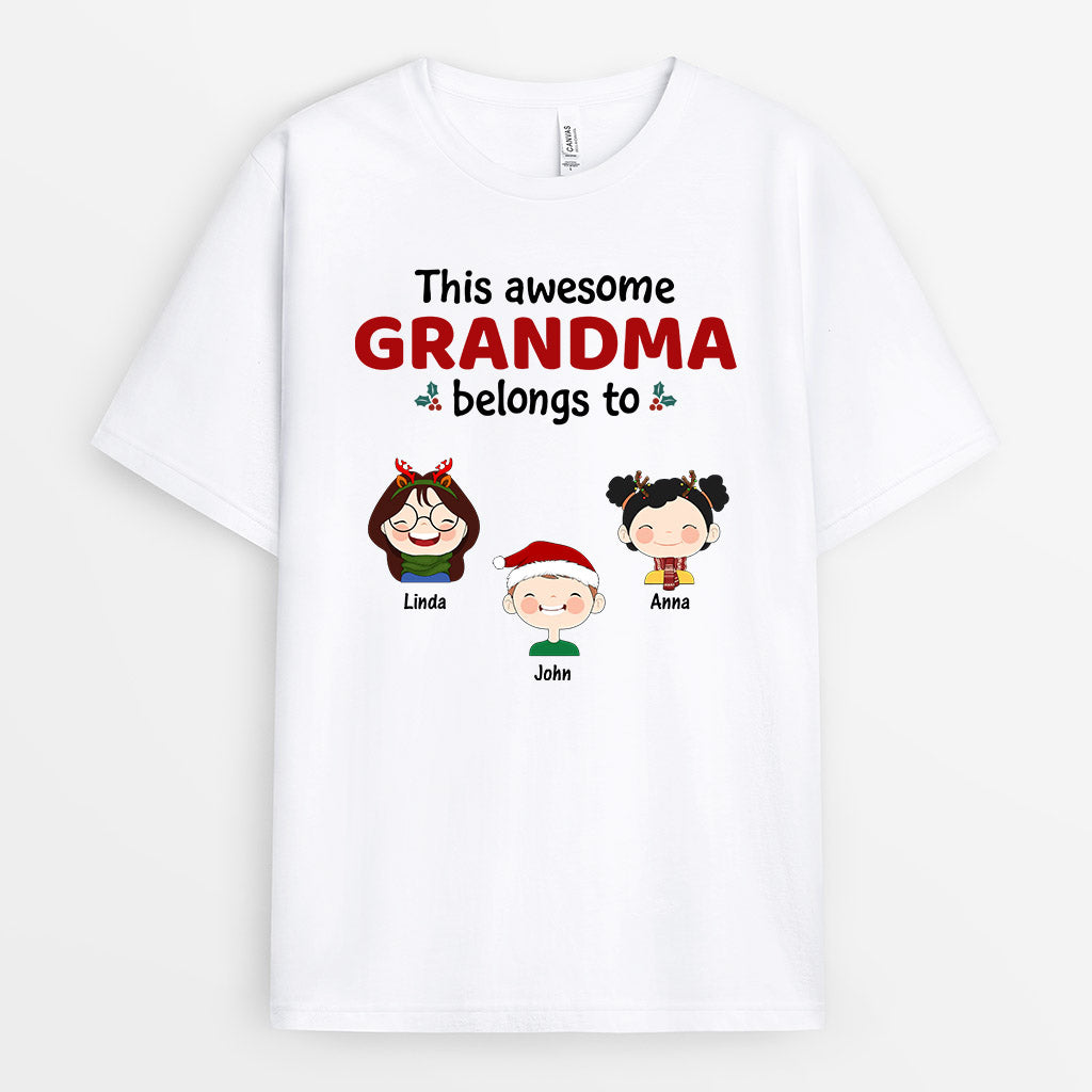 This Awesome Grandma Belongs To Shirt | Custom Christmas Shirt for Her